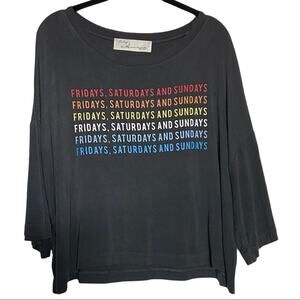 Vintage Havana Grey Oversized Dolman Sleeve Shirt Women's Size Medium